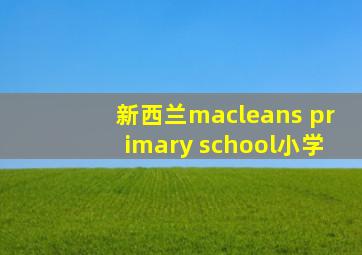 新西兰macleans primary school小学